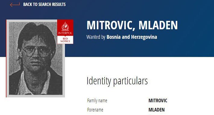 Interpol raspisao potjernicu za Mladenom Mitrovićem, traži se njegovo izručenje BiH