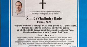 Poznato vrijeme sahrane stradalog pripadnika OSBiH Radeta Šimića