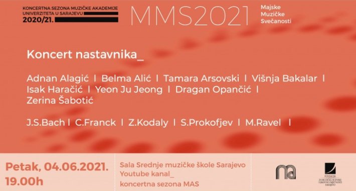 Koncert profesora i saradnika Muzičke akademije Sarajevo