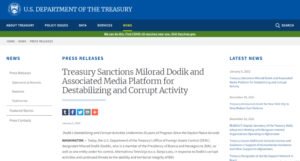 Objavljeni detalji američkih sankcija protiv Dodika i banjalučke ATV