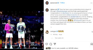 Đoković se oglasio na Instagramu: Čestitam Nadalu na 21. Grand Slam tituli