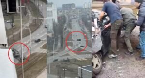 Oklopnjak na ulicama Kijeva pregazio putnički automobil, vozač je bio unutra