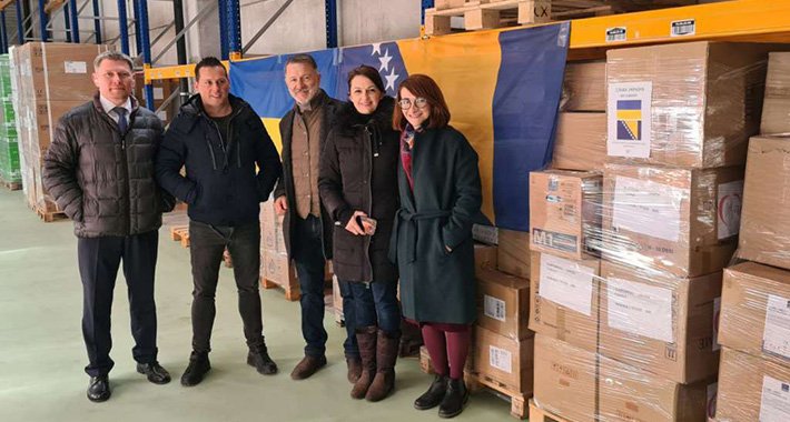 Prikupljeno 30 paleta humanitarne pomoći za Ukrajinu u vrijednosti 110.000 KM