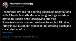 Austrijski šef diplomatije: BiH dodijeliti status kandidata za članstvo u EU