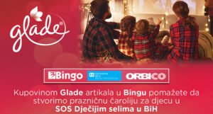 Kupovinom Glade Winter artikala u Bingu ostvarimo prazničnu čaroliju za djecu u SOS Dječijim selima u BiH