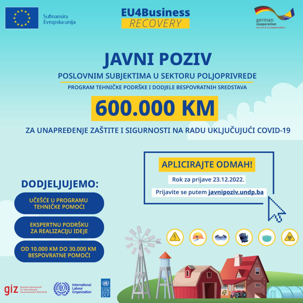 Novi poziv za dodjelu bespovratnih sredstava – 600.000 KM za sektor poljoprivrede