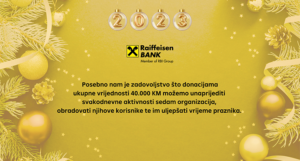 Podrška Raiffeisen banke: Novčane donacije za sedam organizacija u iznosu od 40.000 KM