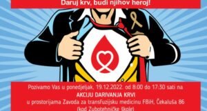 Akcija darivanja krvi u Sarajevu: “Budi opet njihov heroj!”