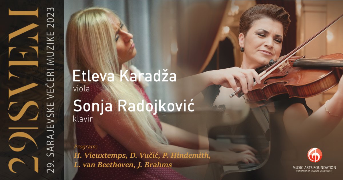 Kamerni koncert violistice Etleve Karadže i pijanistice Sonje Radojković
