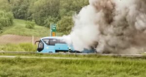 Na autocesti u Hrvatskoj zapalio se autobus iz BiH