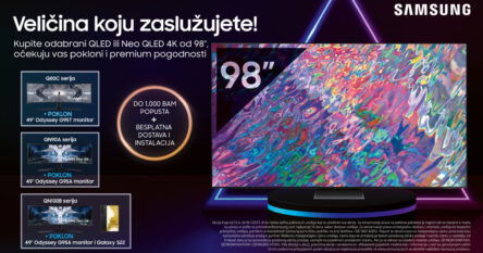 Odaberite Samsung televizor od 98” i ostvarite super pogodnosti