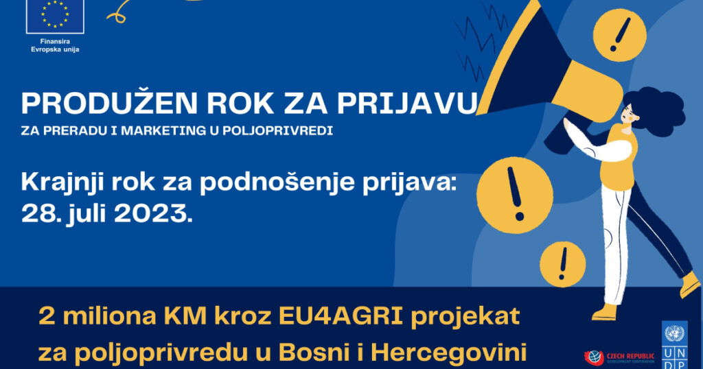 Produžen rok za prijavu na Javni poziv za projekt EU4AGRI