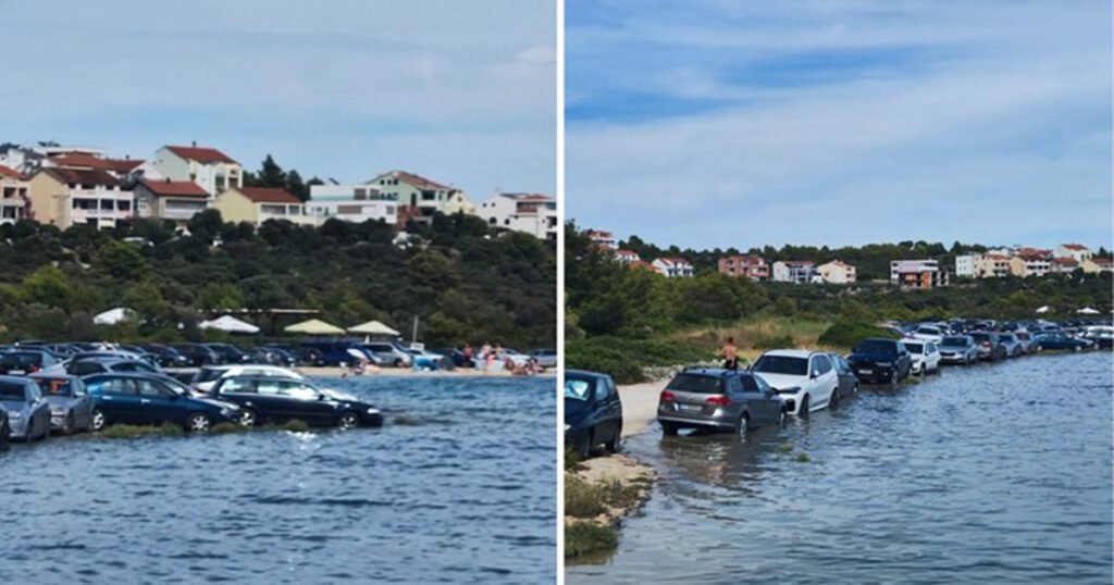 Prizor iz Hrvatske: Parkirali automobile na suhom, kasnije su završili u moru