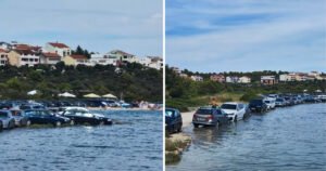 Prizor iz Hrvatske: Parkirali automobile na suhom, kasnije su završili u moru