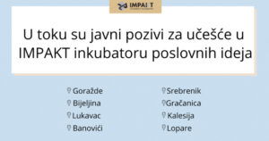 Javni pozivi za učešće u IMPAKT Inkubatoru poslovnih ideja u osam lokalnih zajednica