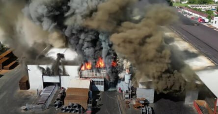 U krugu bivšeg poduzeća Soko izgorjela 34 vozila, hale, strojevi, 300 guma…