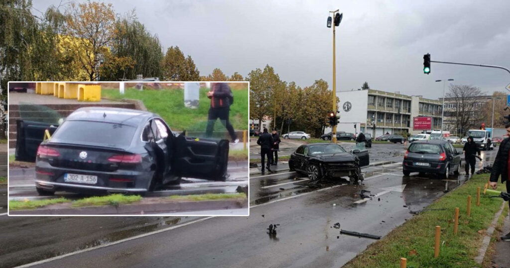 Povrijeđeni prevezeni na UKC: Žestok sudar tri vozila, jedno od njih se zapalilo