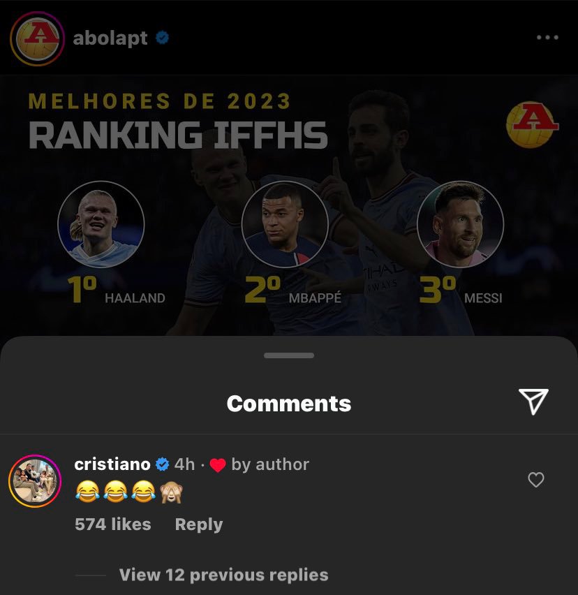 Ronaldova reakcija na popis IFFHS-a