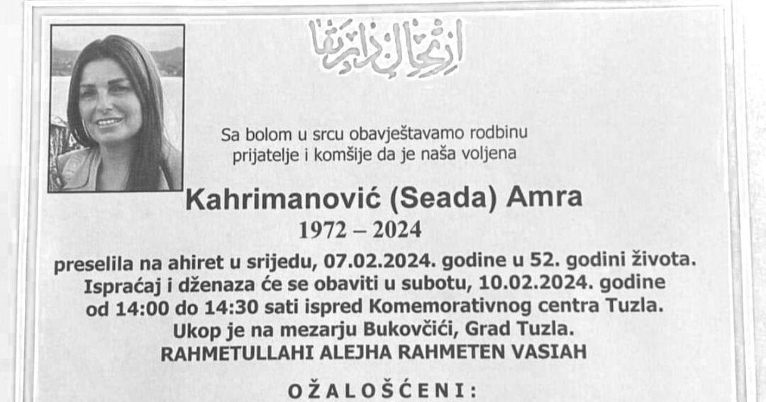 amra kahrimanovic dzenaza