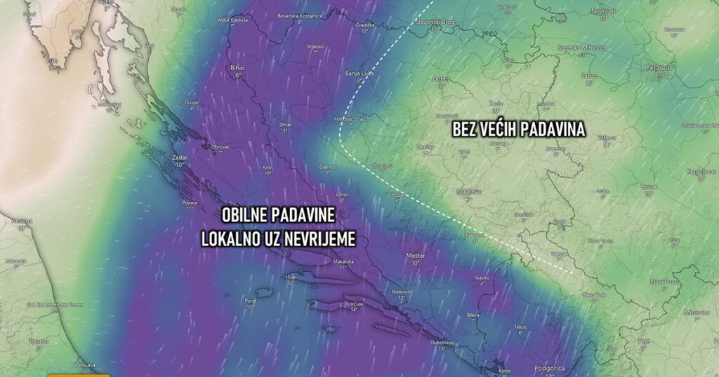 Hladna fronta pred vratima: Dijelove BiH će pogoditi obilne padavine