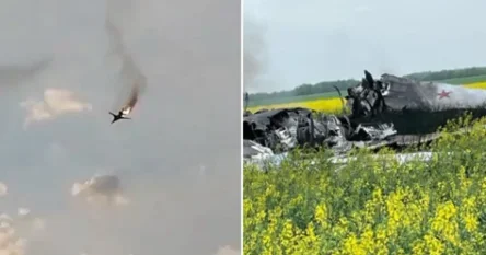 Objavljen snimak: Srušio se ruski bombarder, za jednim od pilota se još traga