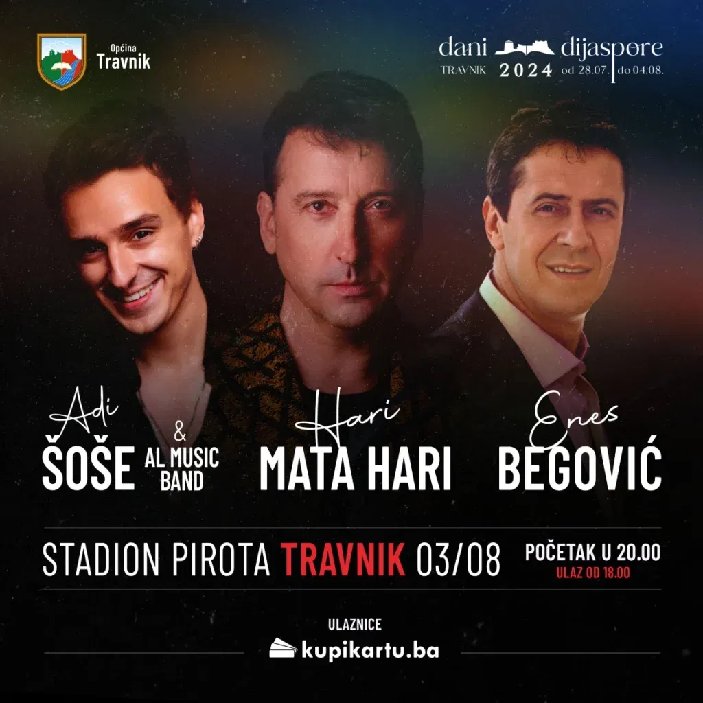 Adi Šoše, Hari Mata Hari i Enes Begović travnik koncert pirota