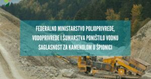 Poništena vodna saglasnost za projekat izgradnje kamenoloma u Špionici