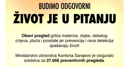 Otvorene prijave za besplatne preventivne preglede