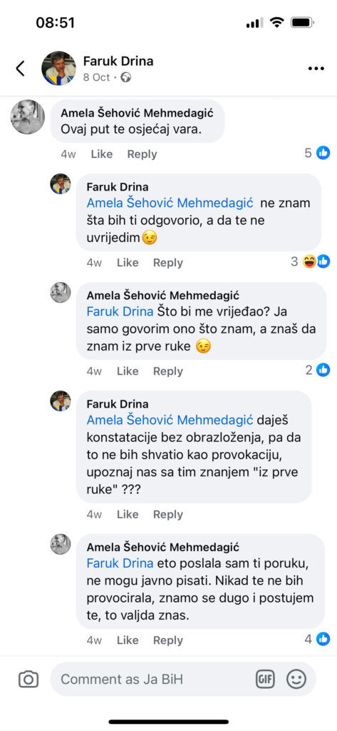 amela sehovic mehmedagic komentar na facebooku