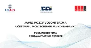 Objavljen javni poziv volonterima za učešće u antikorupcionom monitoringu javnih nabavki